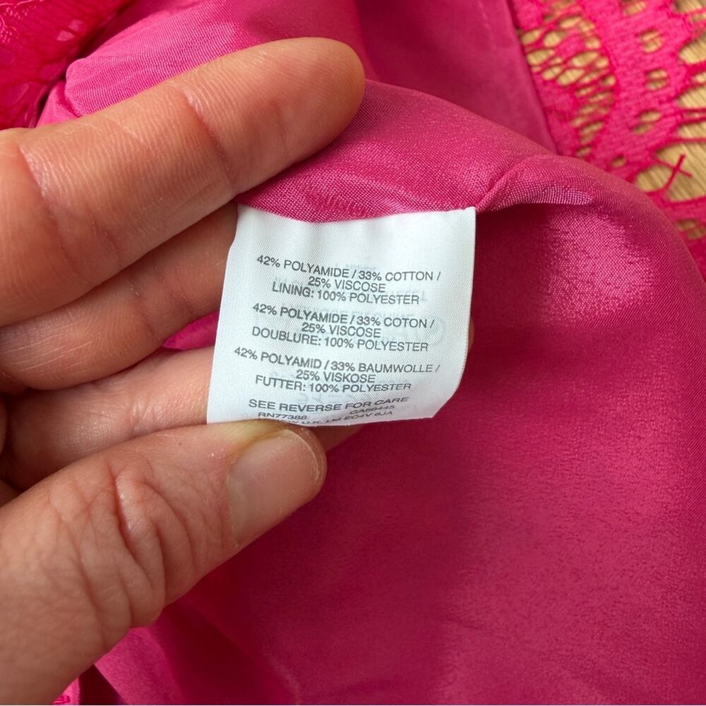 NWT J. Crew Peplum Lace Blouse Size 2 Bright Pink - Picture 9 of 10